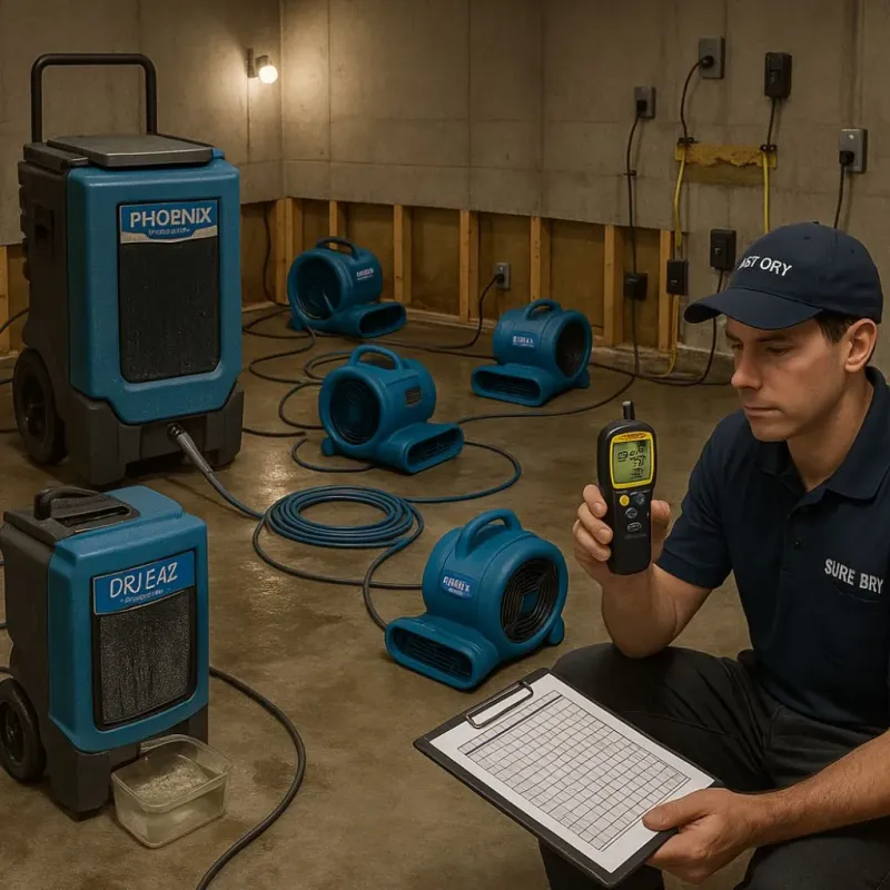 Structural Drying and Dehumidification process in Waverly, IA